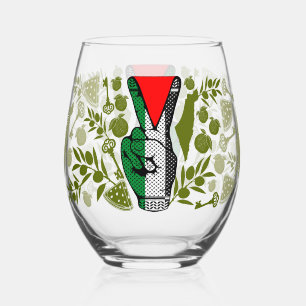 Verre À Vin Sans Pied Signe de victoire main résistance symbole triangle