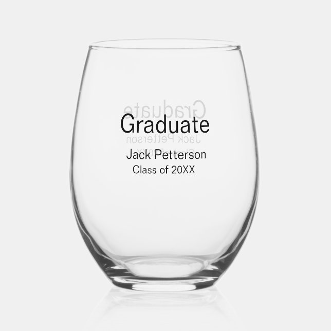 Verre À Vin Sans Pied simple diplôme minimal ajouter nom classe moderne (Recto)