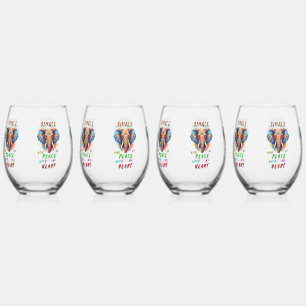 Verre À Vin Sans Pied Simple Et En Paix Avec Mon Coeur