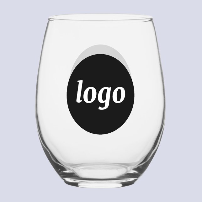 Verre À Vin Sans Pied Simple Logo Branded Promotional Business (Simple logo business branding promotional stemless wine glass drinkware)