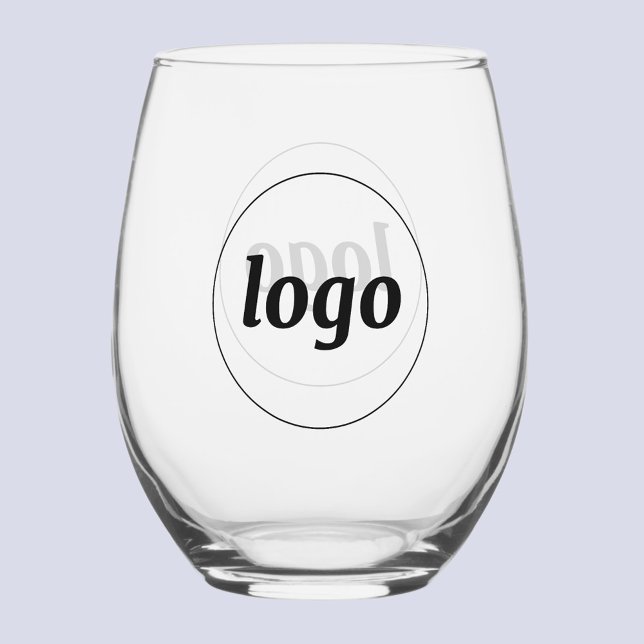 Verre À Vin Sans Pied Simple Logo Branded Promotional Business (Simple logo business branding promotional stemless wine glass drinkware)