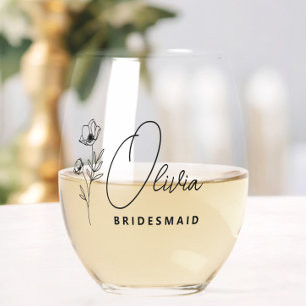 Verre À Vin Sans Pied Simple Moderne Personnalisée Fleur de servante