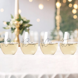 Verre À Vin Sans Pied Simple Moderne Personnalisée Fleur de servante