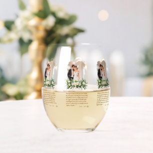 Verre À Vin Sans Pied Simple Remerciement de Mariage Photo Moderne