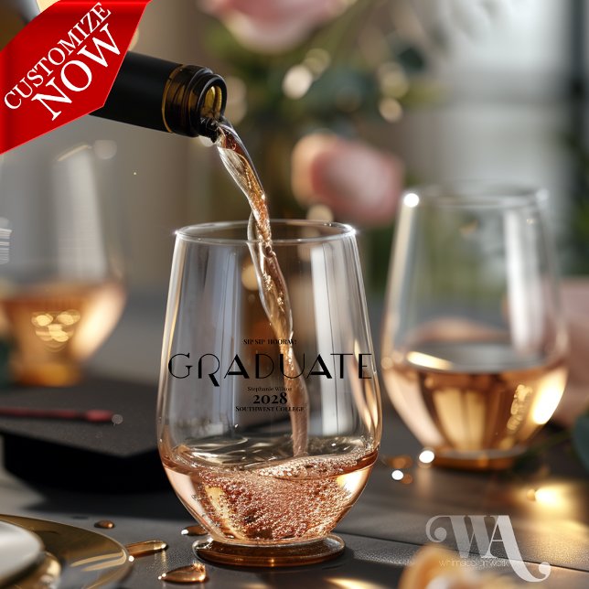 Verre À Vin Sans Pied SIP SIP HOORAY Graduate (easy to customize
)