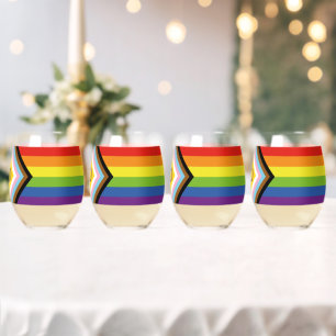 Verre À Vin Sans Pied SlipperyJoe's Intersex Progress Pride Flag gay gif