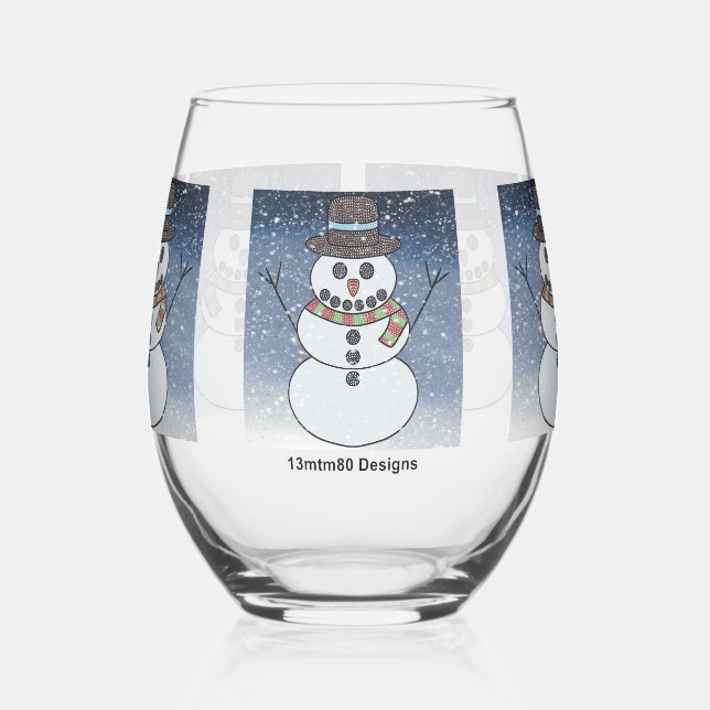 Verre À Vin Sans Pied Snowman avec BG - Vins (Gauche)