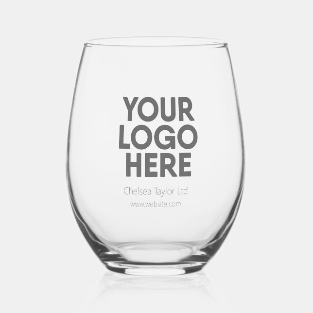 Verre À Vin Sans Pied Société personnalisée Nom de l'entreprise Logo (Recto)
