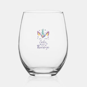 Verre À Vin Sans Pied Sœur d'une fille de trois ans Licorne P