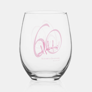 Verre À Vin Sans Pied Soixante Moderne et Fabuleux Anniversaire 60 ans F