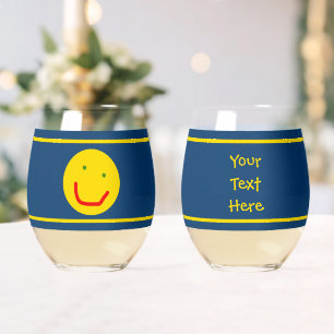 Verre À Vin Sans Pied Soleil souriant, visage joyeux