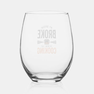 Verre À Vin Sans Pied Sorcière cuisine mon balai cassé drôle vintage_1