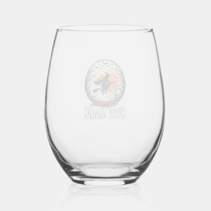 Verre À Vin Sans Pied Sorcière d'Halloween possède un design de maillot 