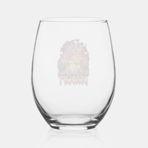 Verre À Vin Sans Pied Soulevé de terre Squelette Haltères Citrouilles d'