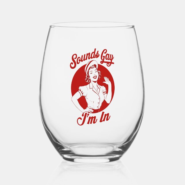 Verre À Vin Sans Pied Sounds Gay I'm In Vintage Lesbian Cowgirl Howdy (Recto)