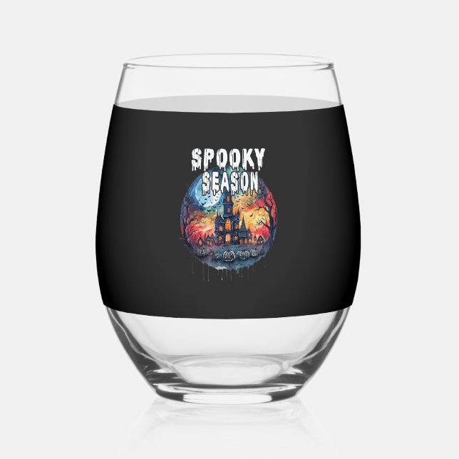 Verre À Vin Sans Pied Spooky Season Halloween (Recto)