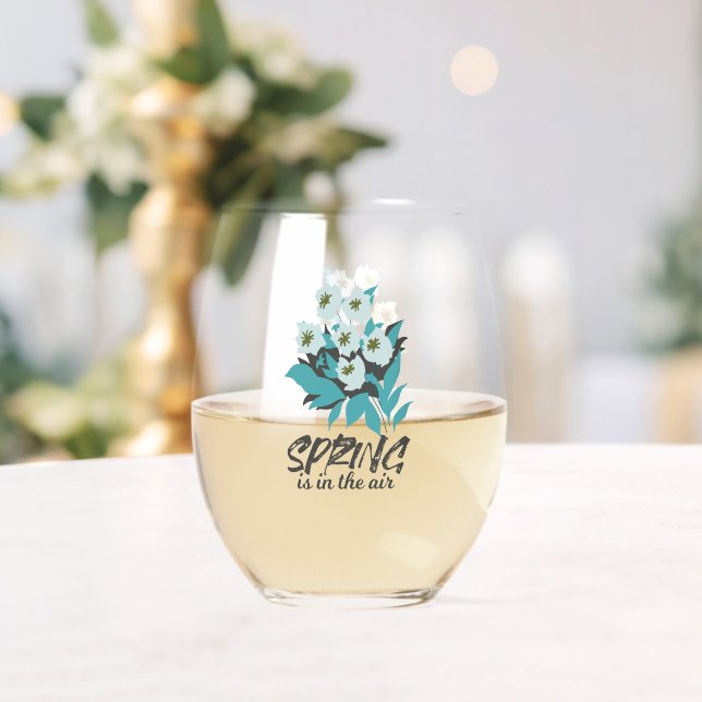 Verre À Vin Sans Pied Spring Bouquet Charm - Le printemps est dans l'air (Insitu (Mariage))