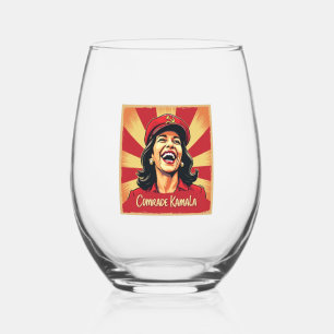 Verre À Vin Sans Pied Stop Kamunism Harris Walz 2024 Camarade Kamala