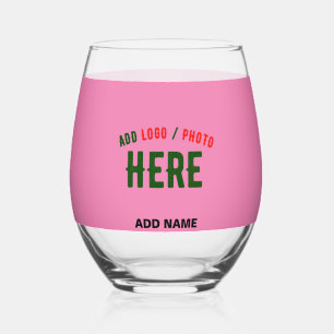 VERRE À VIN SANS PIED STYLISH MODERNE PERSONNALISABLE ROSE VÉRIFIÉ MARQU