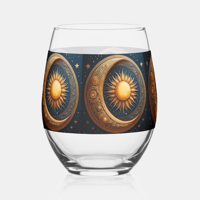 Verre À Vin Sans Pied Sun and Moon Celestial  (Recto)