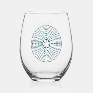 Verre À Vin Sans Pied Symbole de géométrie sacrée - Chartres Labyrinthe