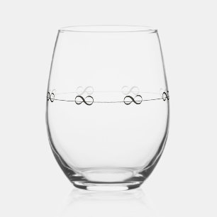 Verre À Vin Sans Pied Symbole simple et élégant d'infini dans l'orbite d