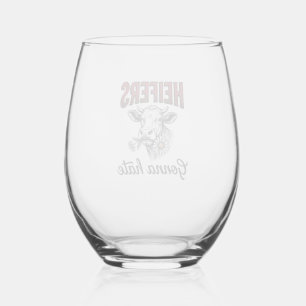 Verre À Vin Sans Pied T-shirt à gravure vintage drôle de vache génisse v