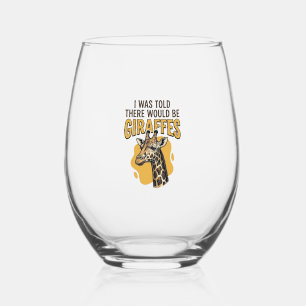 Verre À Vin Sans Pied T-shirt design de girafe drôle gravure vintage_1