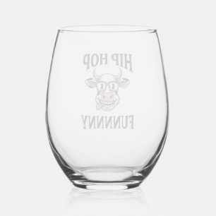 Verre À Vin Sans Pied T-shirt design de gravure vintage de hip hop drôle