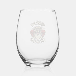 Verre À Vin Sans Pied T-Shirt Drôle Boxer Chien Boxant les Jaloux Desi