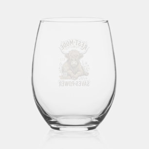 Verre À Vin Sans Pied T-shirt énergétiquement efficace vache vintage par