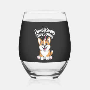 Verre À Vin Sans Pied T-shirt pour chien d'anniversaire de Corgi absolum