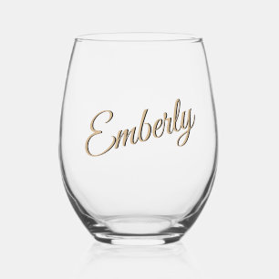 Verre À Vin Sans Pied Tan 3D Minimaliste Nom manuscrit