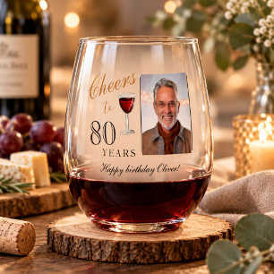 Verre À Vin Sans Pied Tchin-tchin pour 80 Ans Vin Rouge 80e Anniversaire