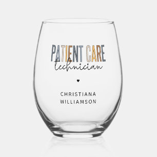 Verre À Vin Sans Pied Technicien en soins aux patients sur mesure Cadeau