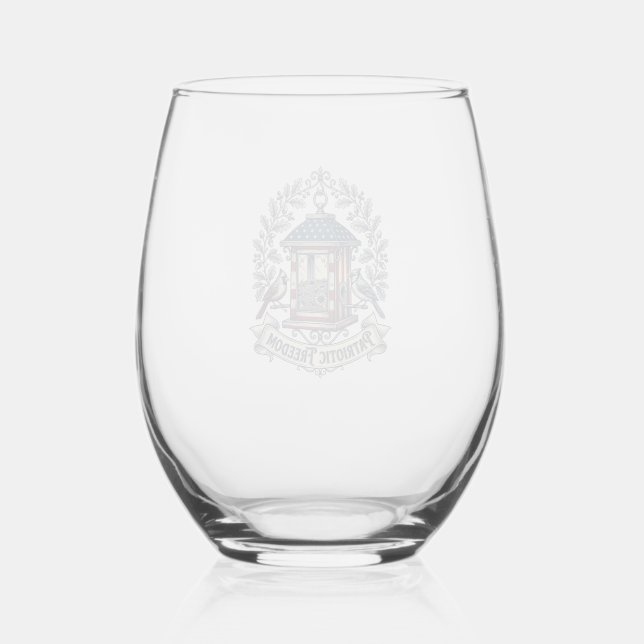 Verre À Vin Sans Pied Tee-shirt graphique vectoriel de mangeoire à oisea (Recto)