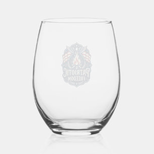 Verre À Vin Sans Pied Tee shirt graphique vectoriel nuit de feu patrioti