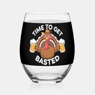 Verre À Vin Sans Pied Temps To Get Basted Funny Beer Thanksgiving Turkey