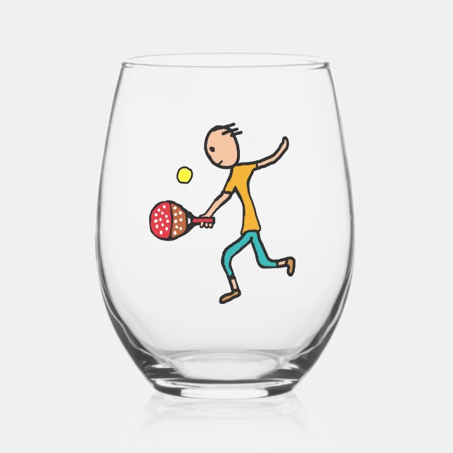 Verre À Vin Sans Pied Tennis de padel (Recto)