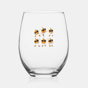 Verre À Vin Sans Pied Thanksgiving Day Dancing Citrouille Garçons Filles