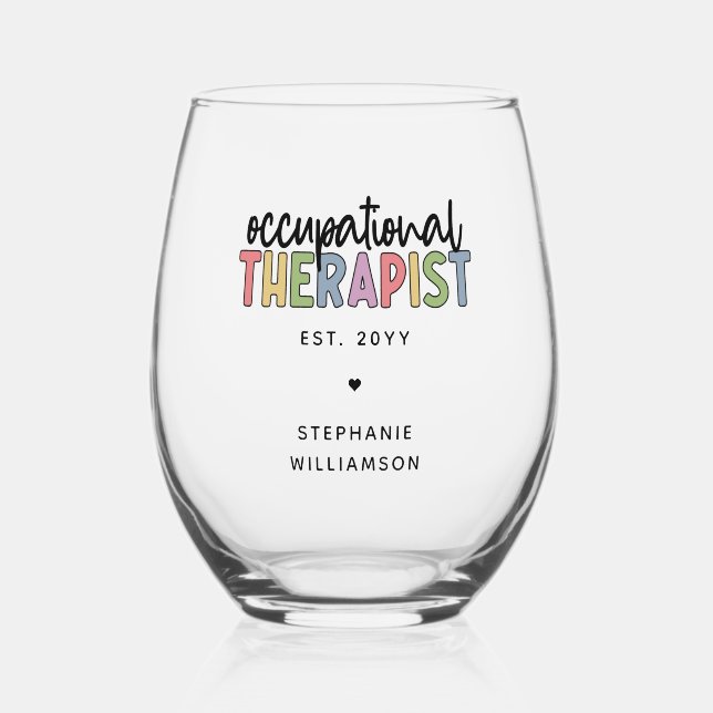 Verre À Vin Sans Pied Thérapeute sur mesure OT (Recto)