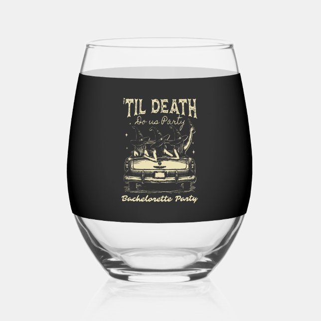 Verre À Vin Sans Pied Til Death Do Us Party Halloween D Yellow (Recto)