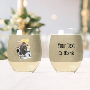 Verre À Vin Sans Pied Timbre de Souvenir de Boeuf Musqué d'Alaska