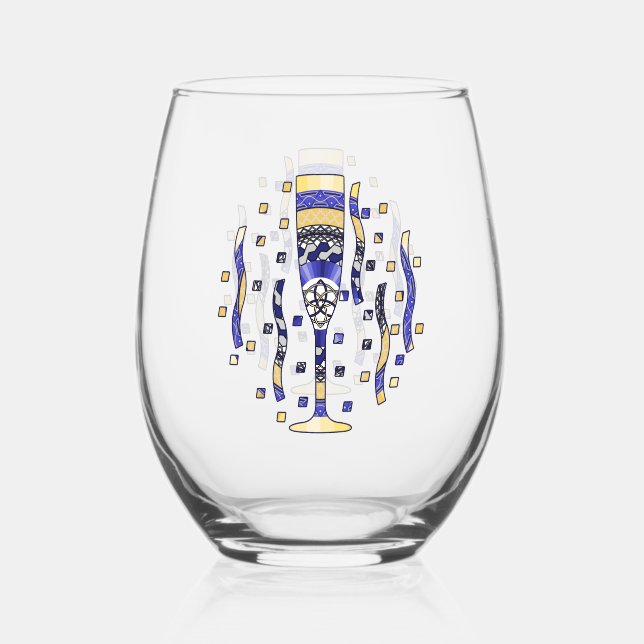 Verre À Vin Sans Pied Toast du Nouvel An (Recto)
