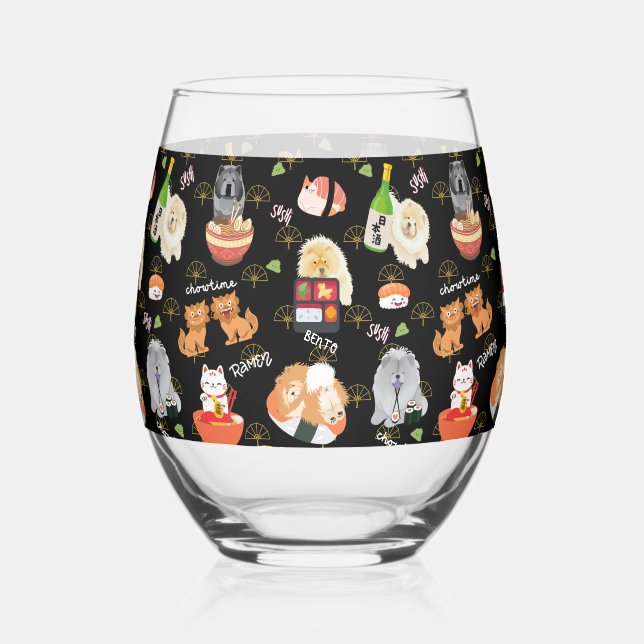 Verre À Vin Sans Pied TOKYO CHOWTIME Chow (Verso)