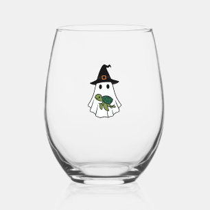 Verre À Vin Sans Pied Tortue de mer Halloween Fantôme Chapeau de Sorcièr
