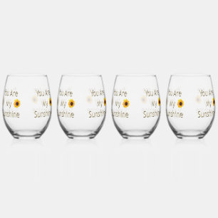 Verre À Vin Sans Pied Tournesol Or Vous Êtes Mon Soleil,