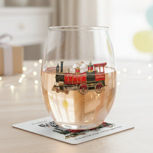 Verre À Vin Sans Pied Train rouge