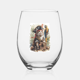 Verre À Vin Sans Pied Trésor de chat pirate