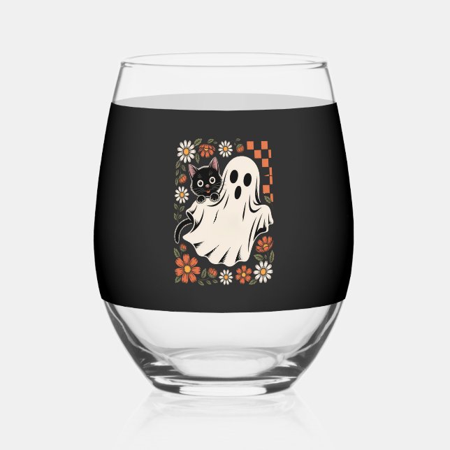Verre À Vin Sans Pied Trick or Treat Halloween (Recto)
